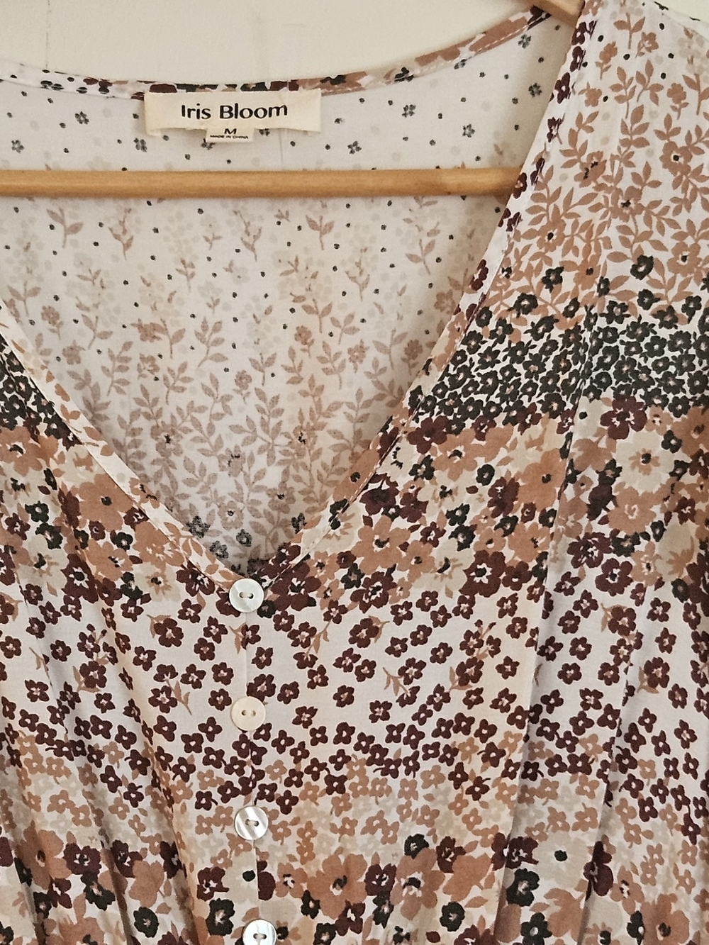 Iris Bloom Boho Floral Maxi Dress - Size M - High-Low Hem - Picture 6 of 11